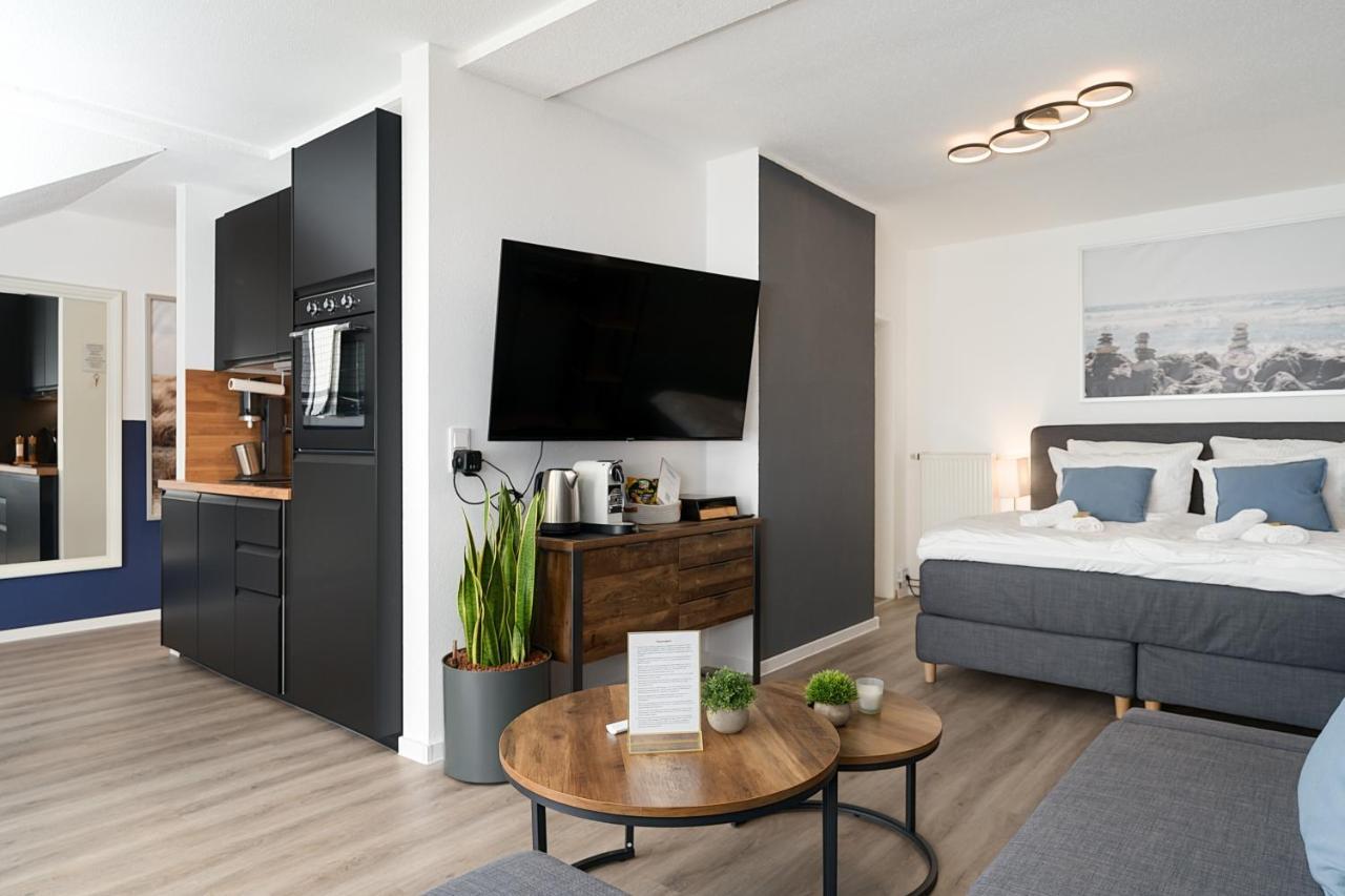 Federnest - Luxus-Studio - Kingsize Boxspringbett - Home-Office Mit Monitor Und Drucker - 11 Min Hbf 杜伊斯堡 外观 照片