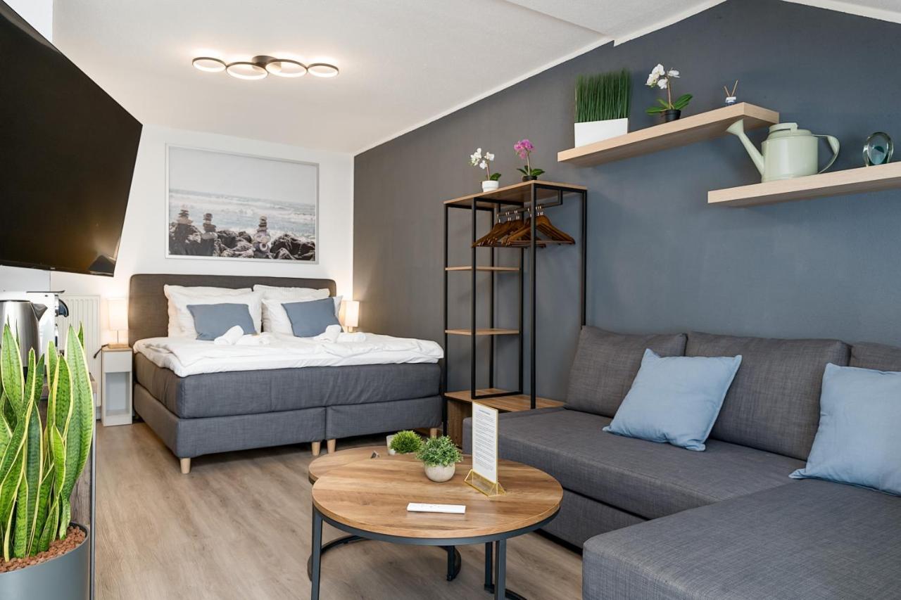 Federnest - Luxus-Studio - Kingsize Boxspringbett - Home-Office Mit Monitor Und Drucker - 11 Min Hbf 杜伊斯堡 外观 照片